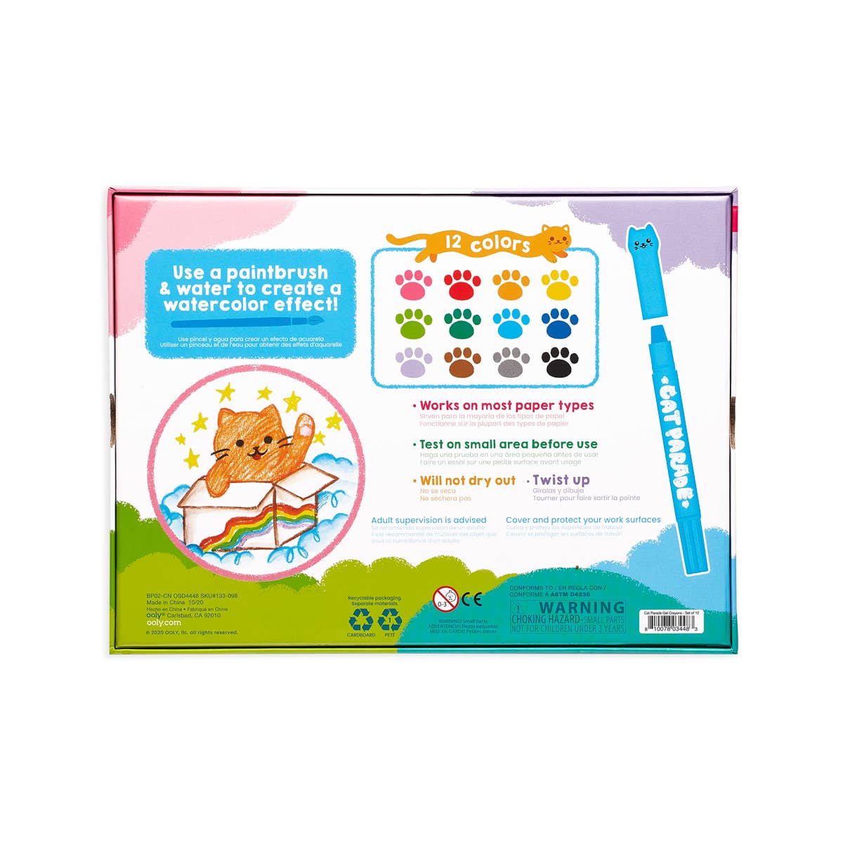 Cat Parade: Twist-Up Watercolor Gel Crayons (Set of 12)