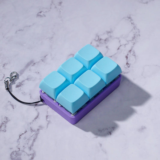 6 Key Mechanical Keyboard Fidget Keychain: Feral Berry / Clicky