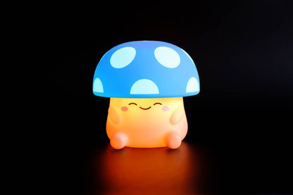Mushi Ambient Mushroom Night Light - Squishy Silicone USB-C: Blue