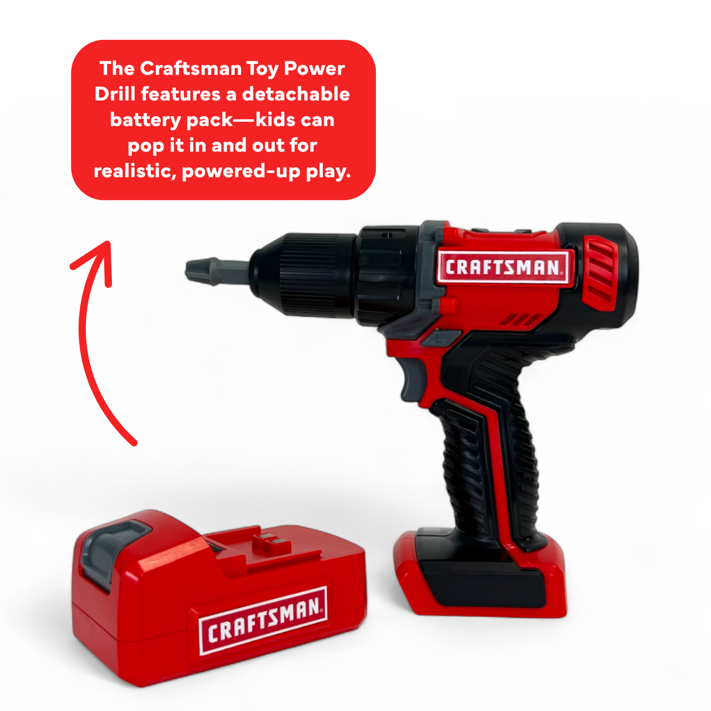 Red Toolbox- Craftsman Display- toy drill + toy circular saw