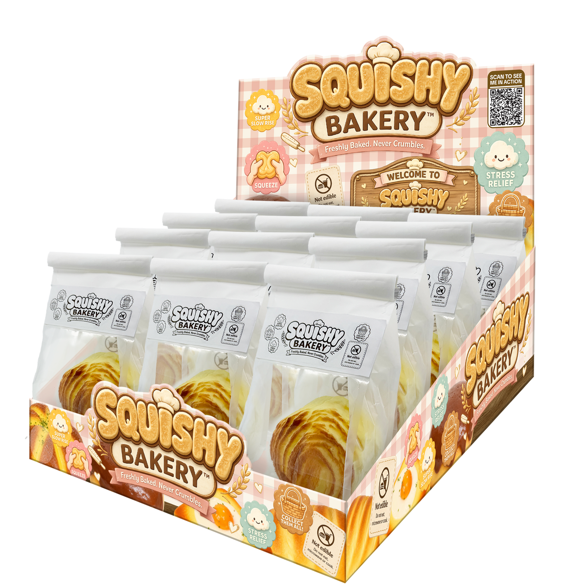 Fun Doh Bakery Slow Rise Squishy Bread Variety - 12/Display: Wholesale Price