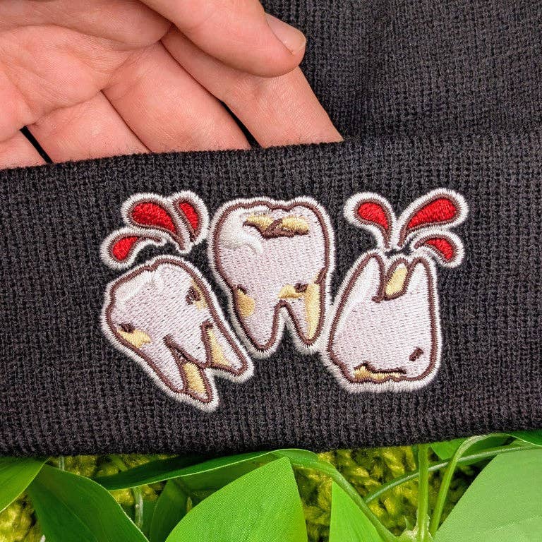 Bloody Teeth Black Beanie