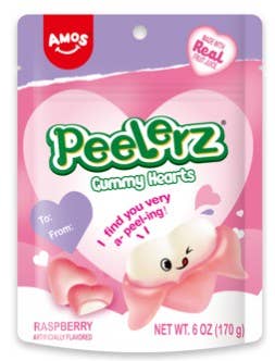 Amos Peelerz Valentine Gummy Hearts 6oz, 12ct