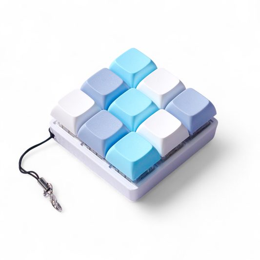 9 Key Mechanical Keyboard Fidget Keychain: Blueberry Fields / Clicky