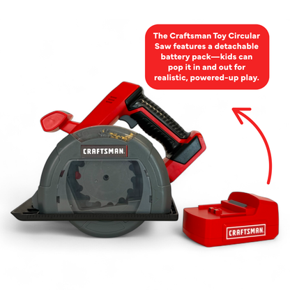 Red Toolbox- Craftsman Display- toy drill + toy circular saw