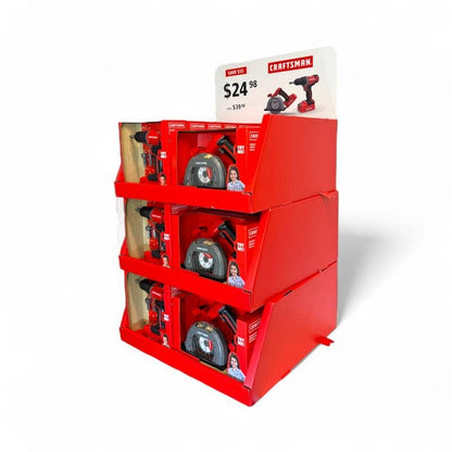 Red Toolbox- Craftsman Display- toy drill + toy circular saw