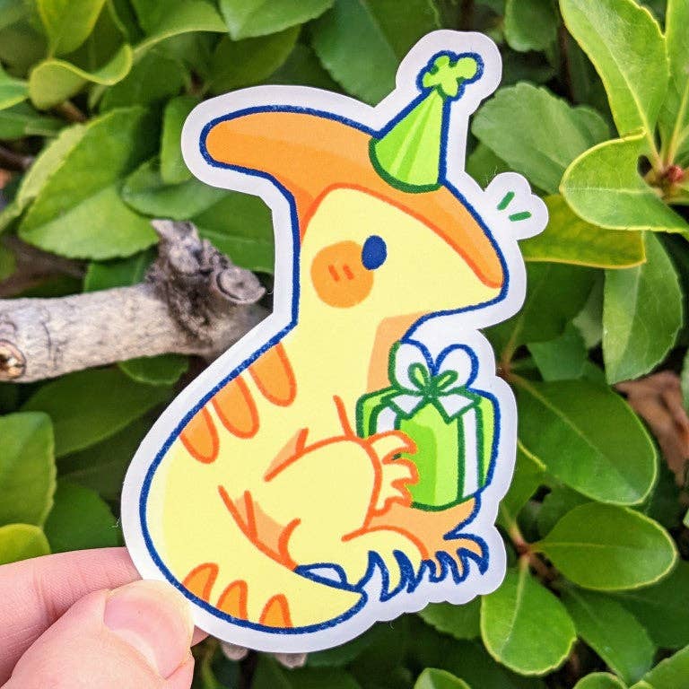 Dino Party Stickers: Pink Pterodactyl