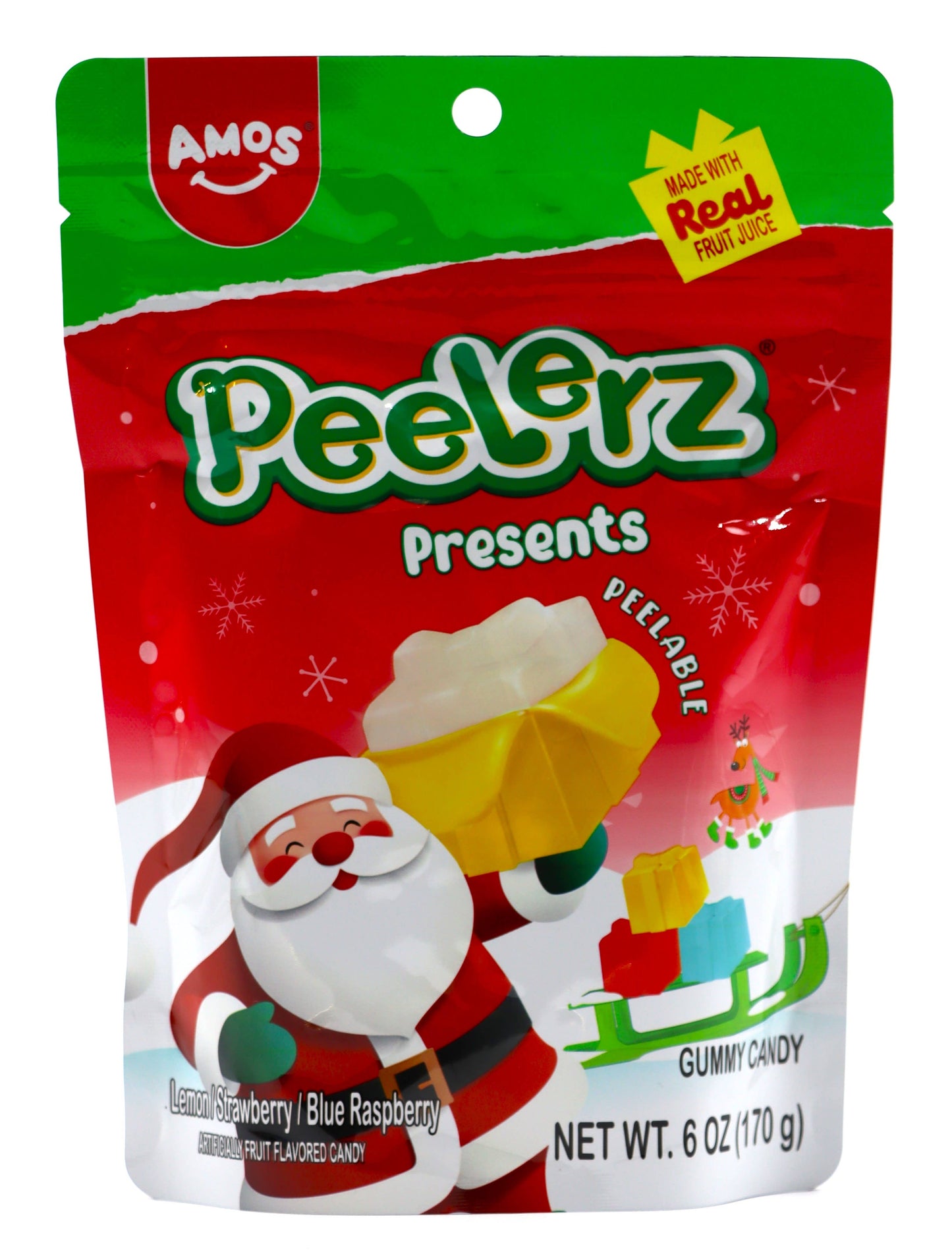 Amos Peelerz Holiday Gummy Presents, 6oz, 12ct