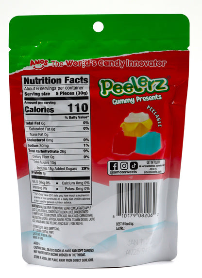 Amos Peelerz Holiday Gummy Presents, 6oz, 12ct