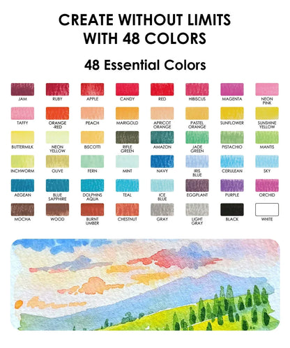All-In-One Watercolor Set of 48 Grabie