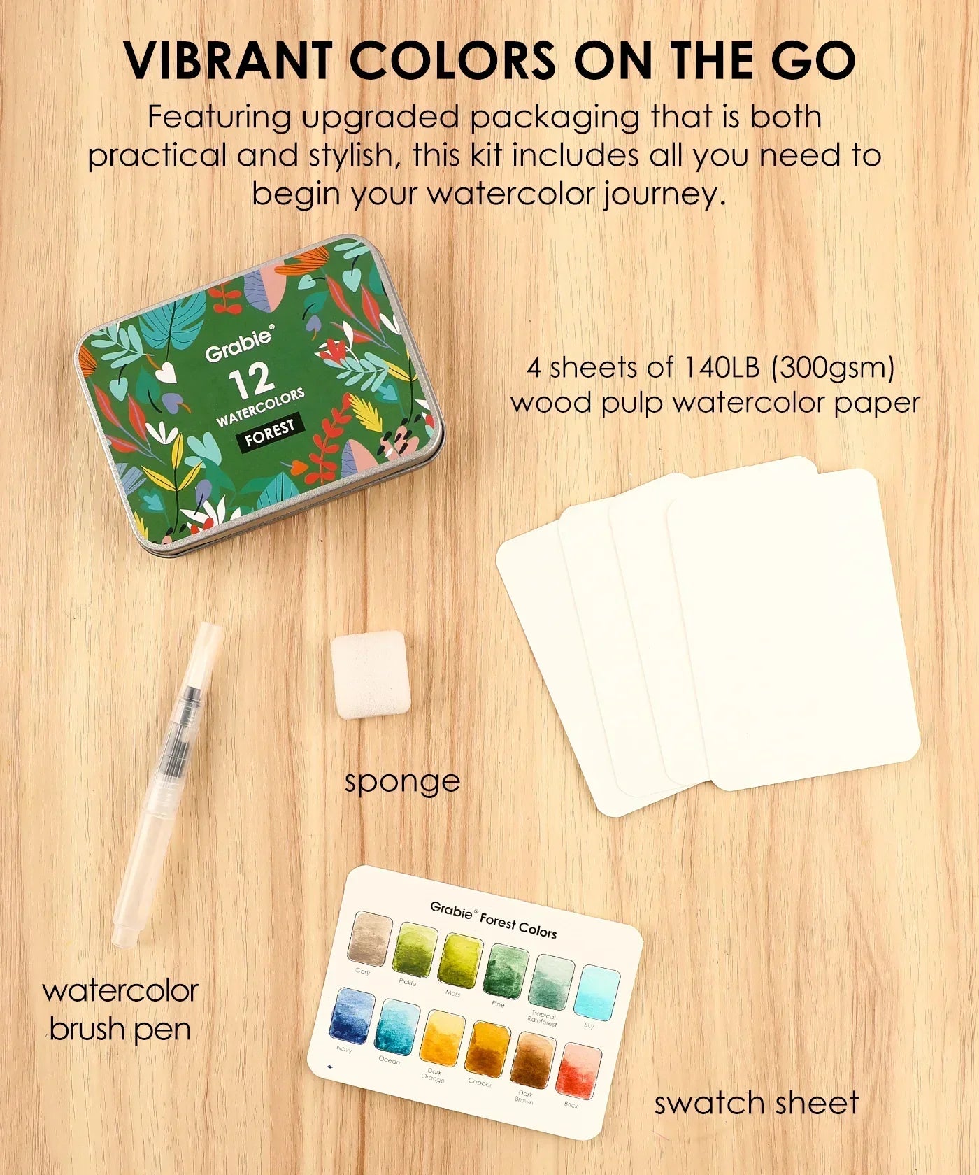 Watercolor Pocket Set, Forest Colors Grabie