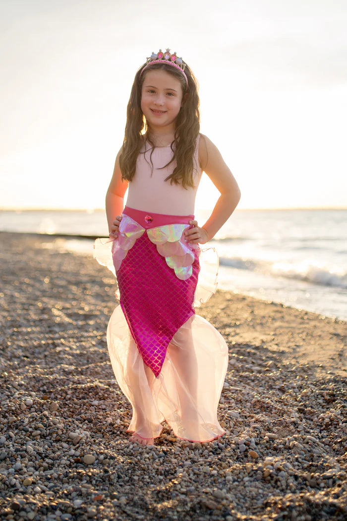Pink Mermaid Glimmer Skirt & Tiara  Size 5-6