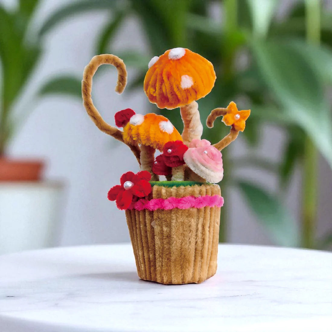 DIY Chenille Mushroom Cupcake Kit
