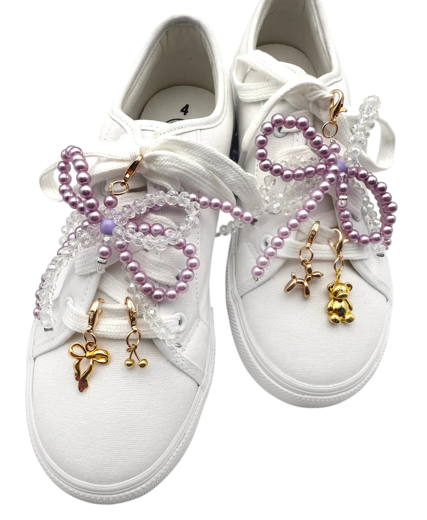 Purple Pearl Beaded Shoe Charms