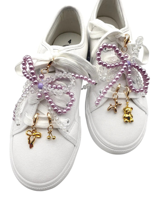 Purple Pearl Beaded Shoe Charms