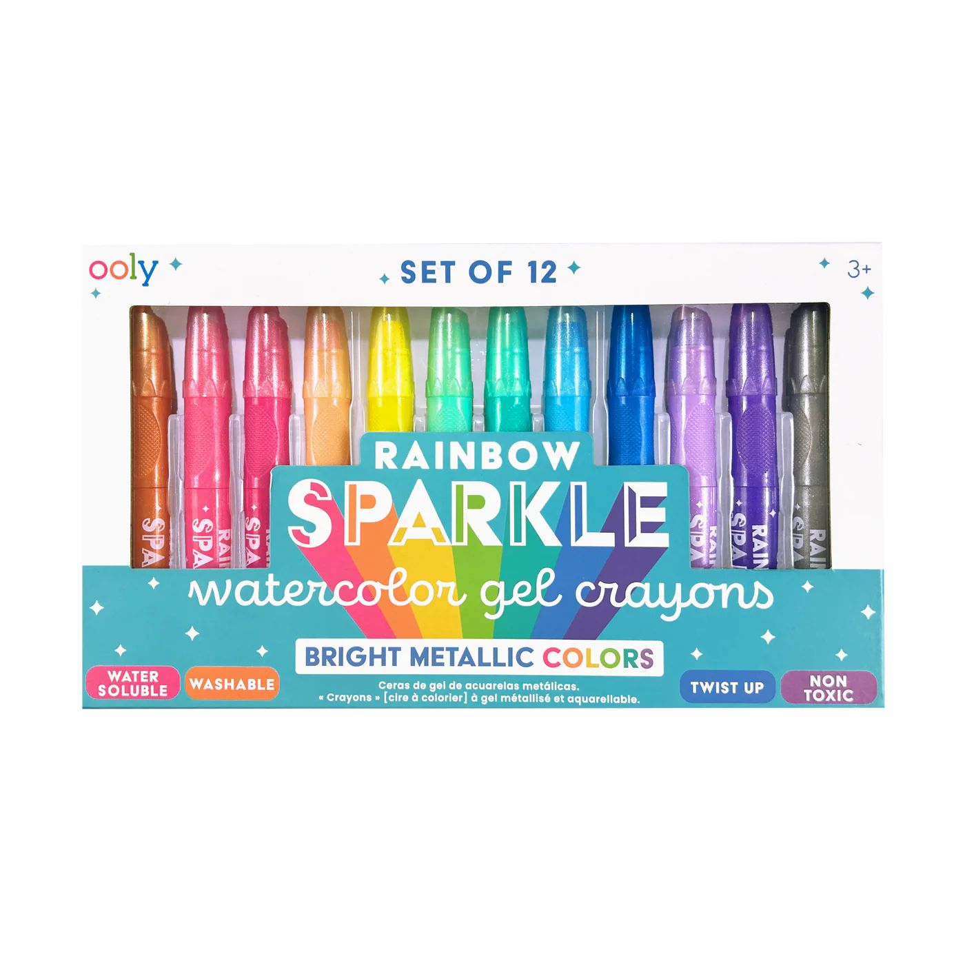 Rainbow Sparkle Metallic Watercolor Gel Crayons