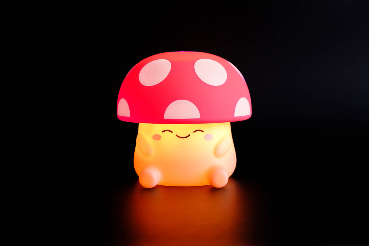 Mushi Ambient Mushroom Night Light - Squishy Silicone USB-C: Blue