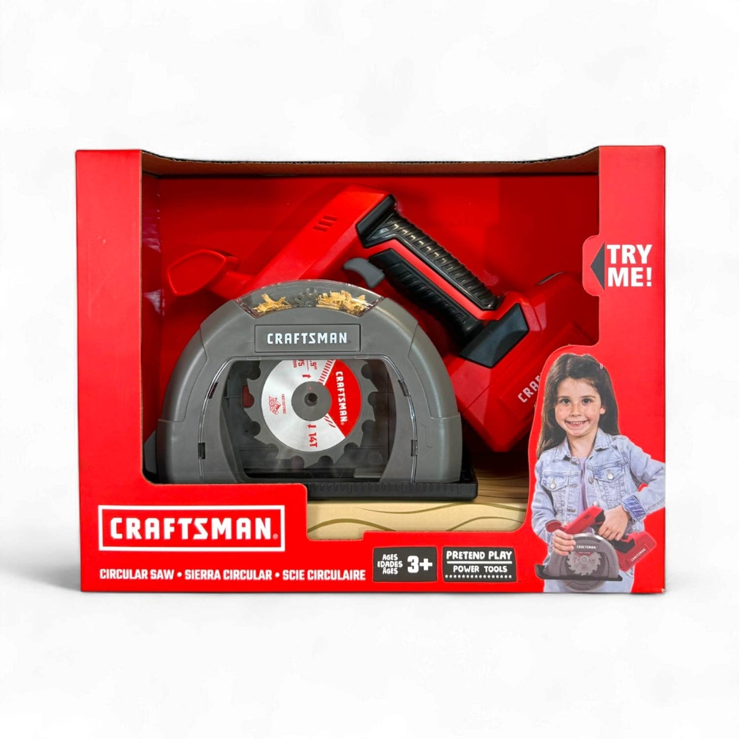 Red Toolbox- Craftsman Display- toy drill + toy circular saw