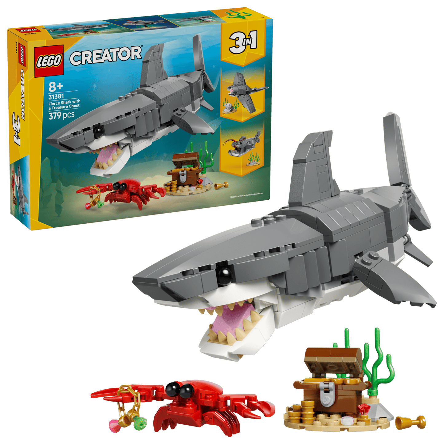 Creator 3 in 1 FIERCE SHARK WITH A TREASURE CHEST LEGO