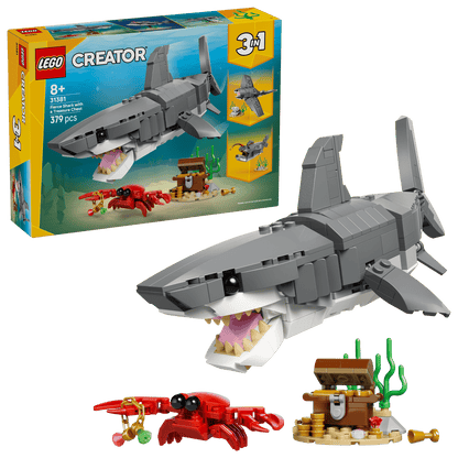 Creator 3 in 1 FIERCE SHARK WITH A TREASURE CHEST LEGO