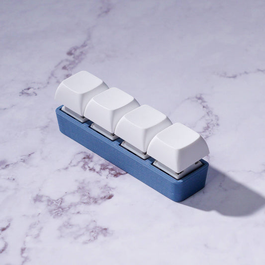 4 Key Silent Keyboard Fidget Keychain: Blue / Silent
