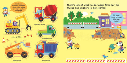Trucks and Diggers Magnet Book : Usborne
