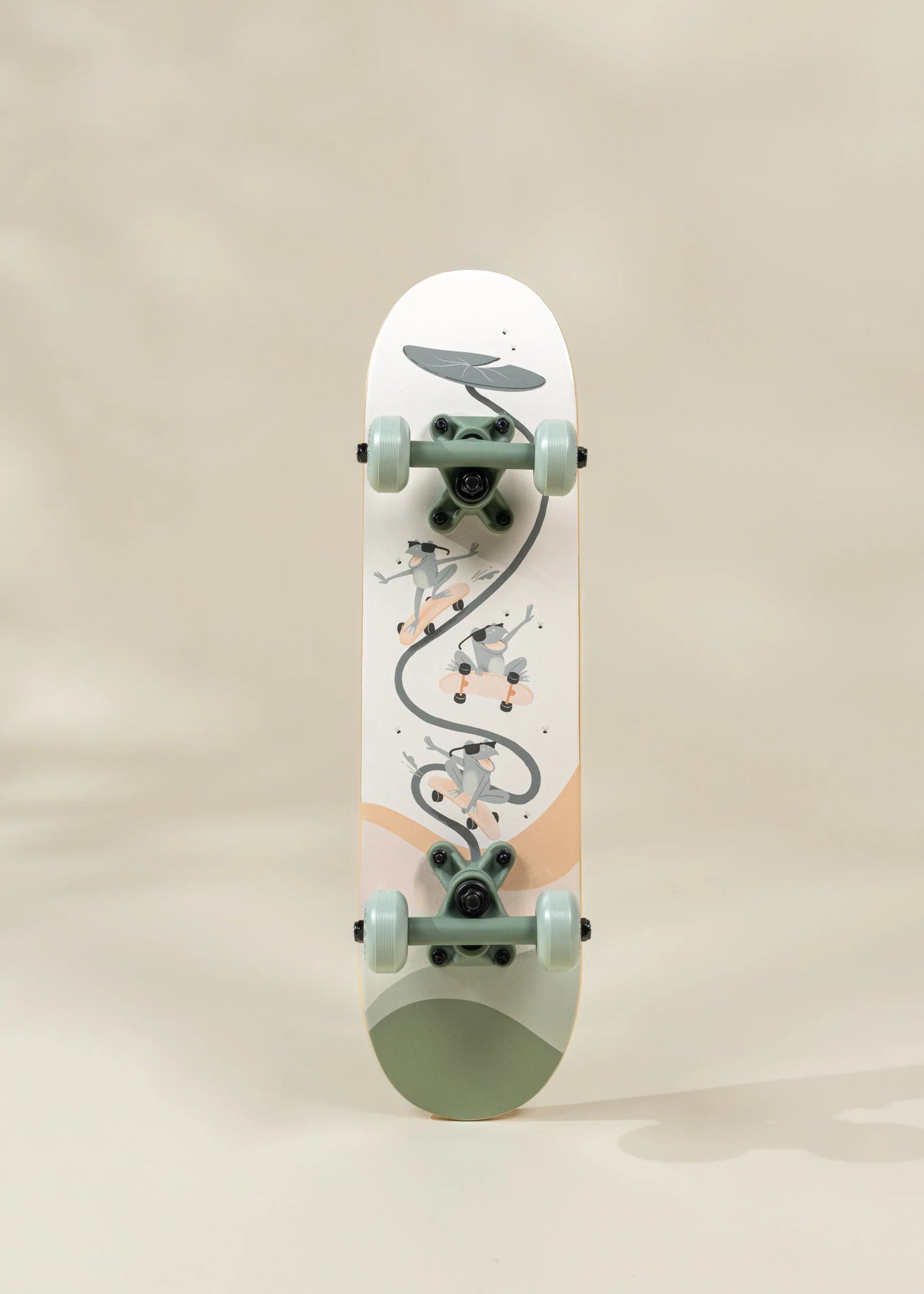 Kids Wooden Classic Skateboard - Rolling Frogs