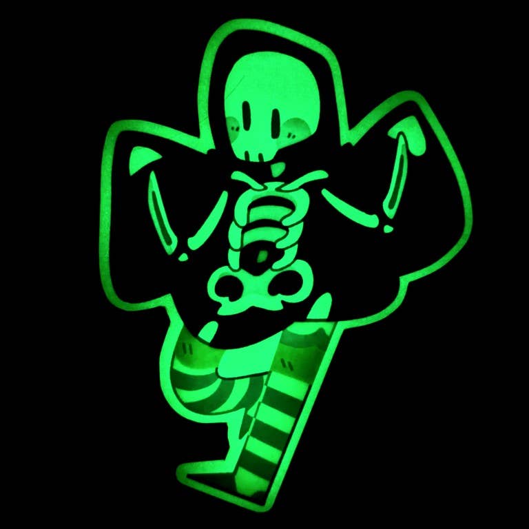 Glow in the Dark Skeleton Ghost Stickers: Skater Ghost