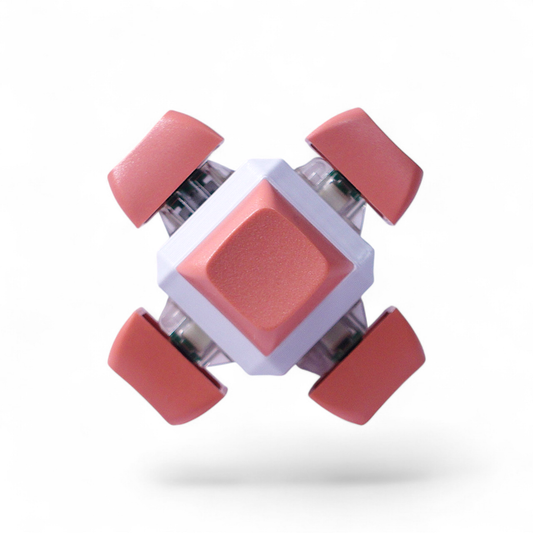 6 Key Cube: Mechanical Keyboard Fidget - Pastel Colors: Pastel Red / Clicky
