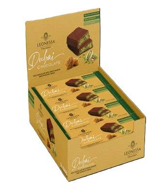 Leonessa Dubai Chocolate Bar, 3.5oz, 12ct Display