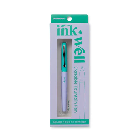 Ink Well Erasable Fountain Pen Periwinkle/Kelly Green Snifty