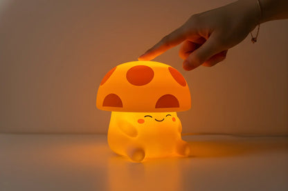 Mushi Ambient Mushroom Night Light - Squishy Silicone USB-C: Blue