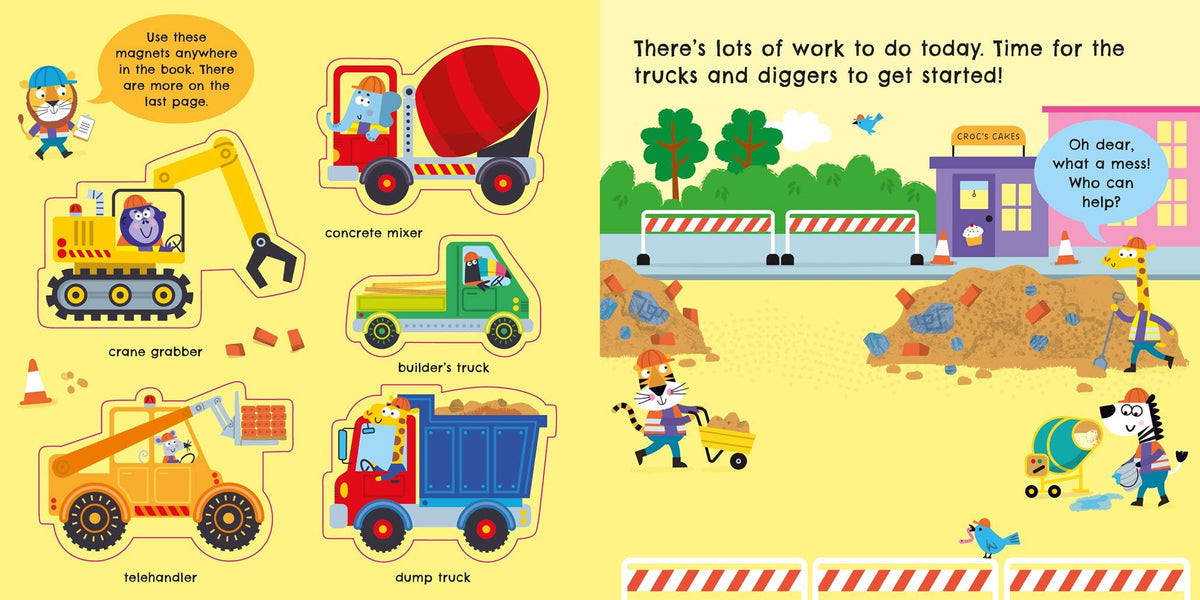 Trucks and Diggers Magnet Book : Usborne