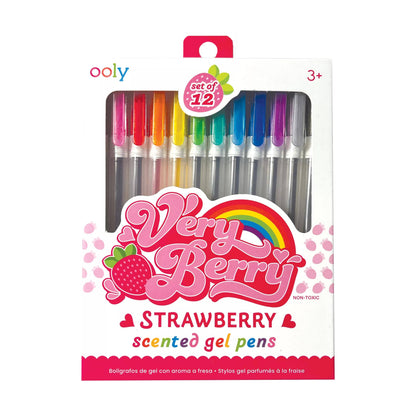 Very Berry: Strawberry Scented Gel Pens (Set of 12)