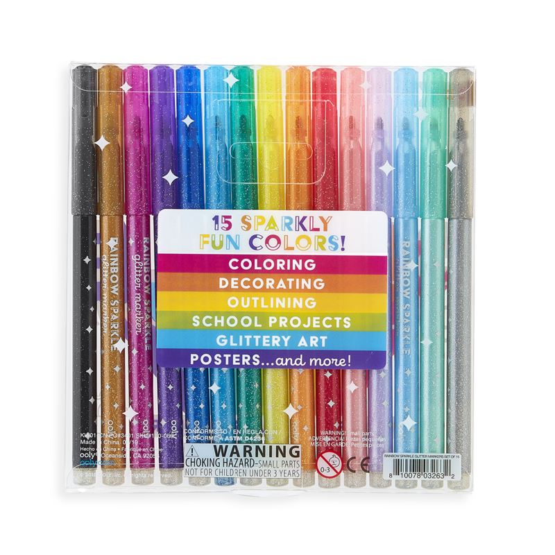 Rainbow Sparkle Glitter Markers
