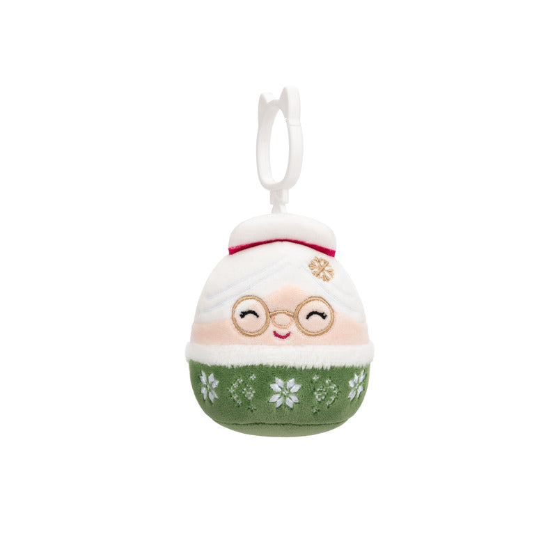 Squishmallow Nicolette 3.5 Inch Inch Clip on Pastel Green Mrs Claus