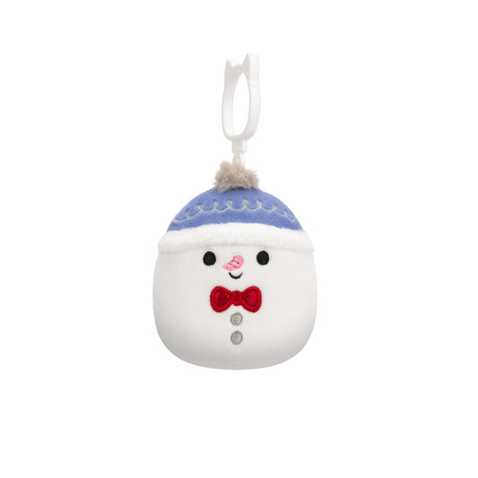 Squishmallow Manny 3.5 Inch Inch Clip on Pastel Purple Snowman