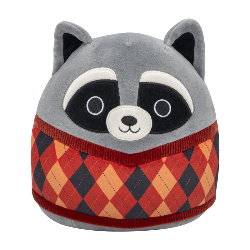 Squishmallow Rocky 8 Inch Grey Racoon with Red Sweater