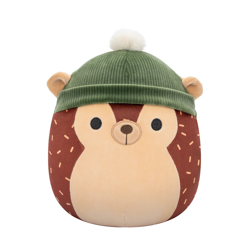 Squishmallow Hans 8 Inch Brown Hedgehog with Green Beanie