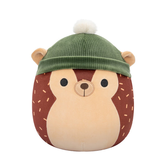 Squishmallow Hans 8 Inch Brown Hedgehog with Green Beanie
