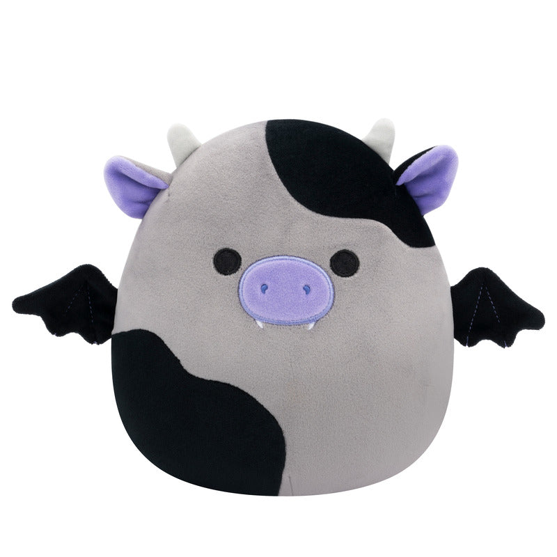 Squishmallow Bridgette 8 Inch Grey and Black Cow Bat