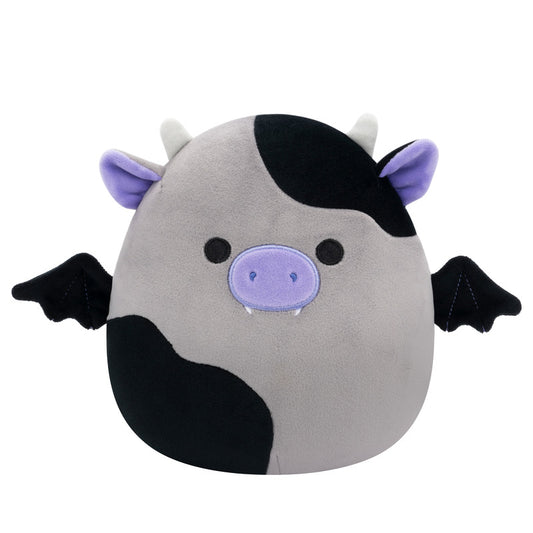 Squishmallow Bridgette 8 Inch Grey and Black Cow Bat