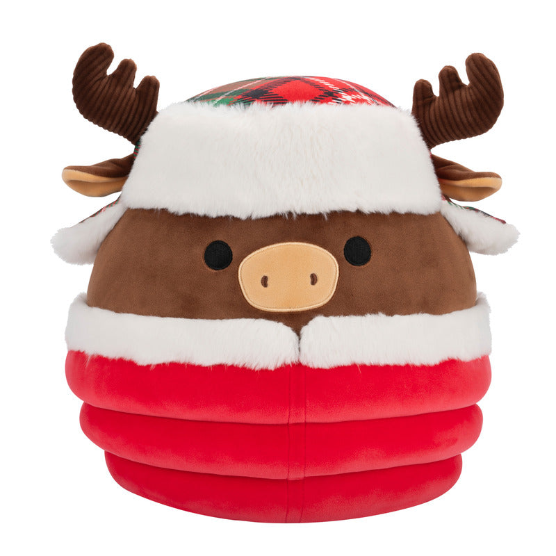 Squishmallow Maurice 12 Inch Red Puffr  Brown Moose
