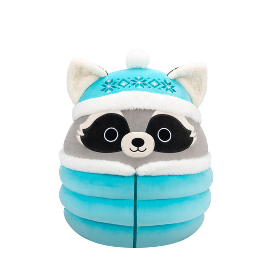 Squishmallow Galci 12 Inch Teal Puffer Grey Raccoon