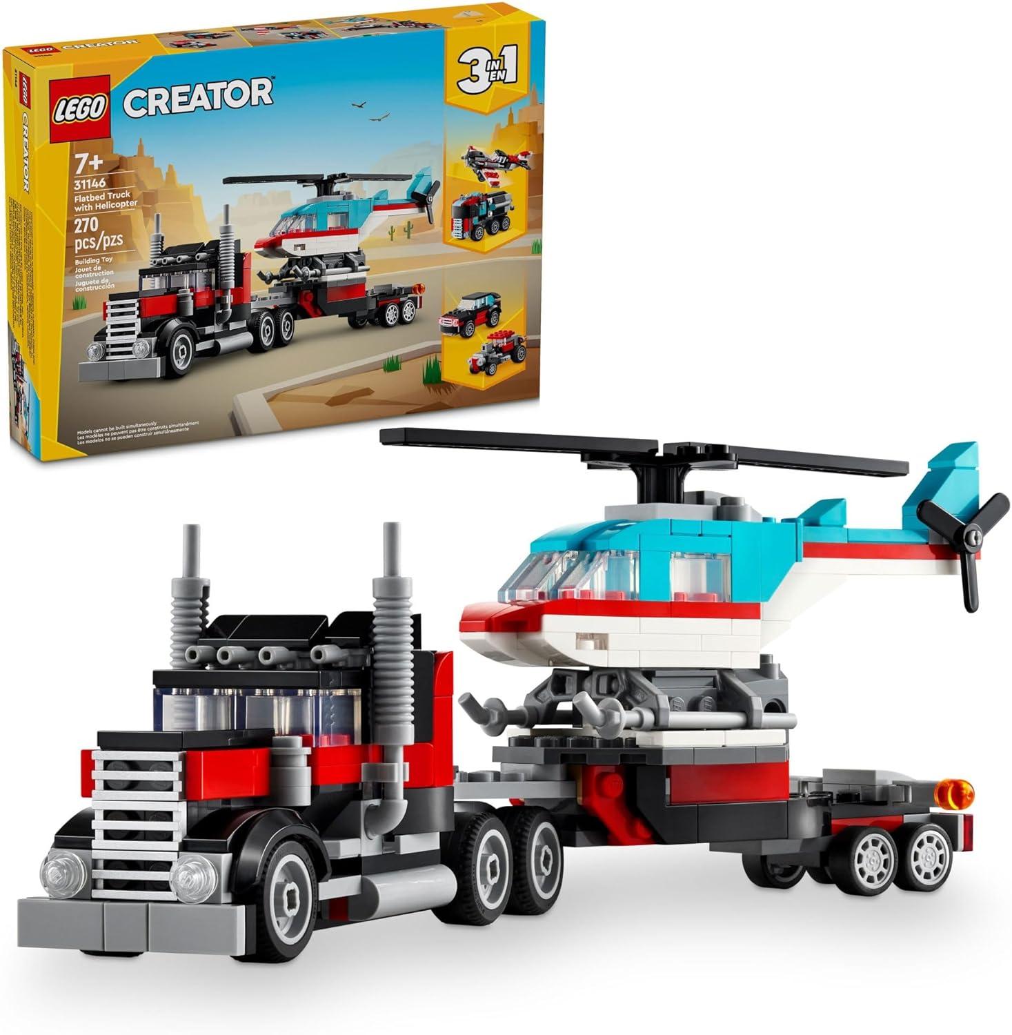 LEGO-« Flatbed Truck Helicopter