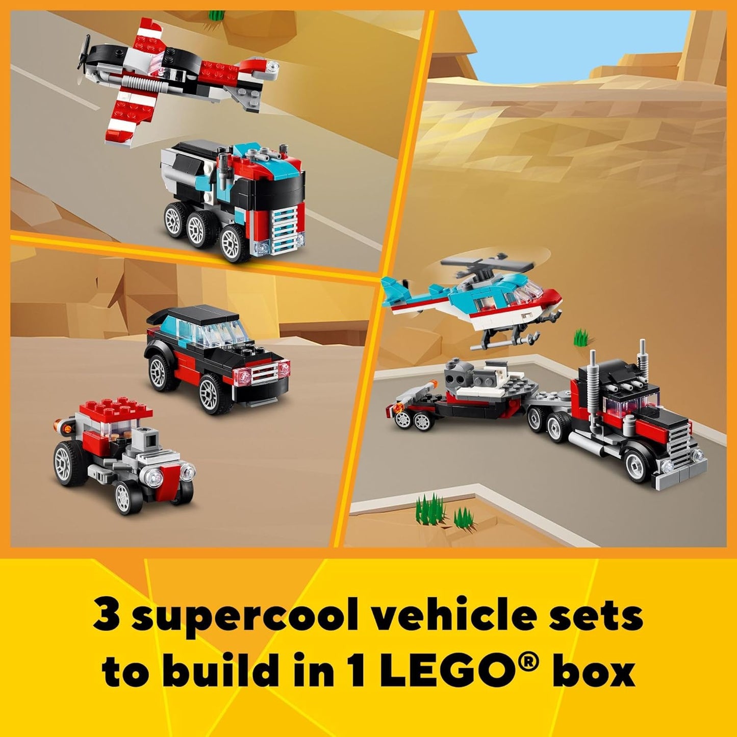 LEGO-« Flatbed Truck Helicopter